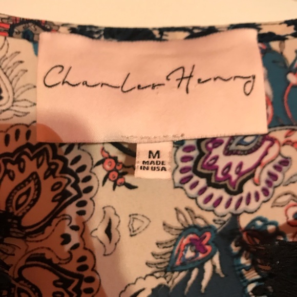 Womens Charles Henry Lace Trim Print Dress - Picture 8 of 8